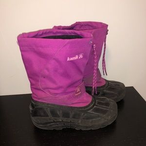 Kamik winter and snow boots size 5 youths